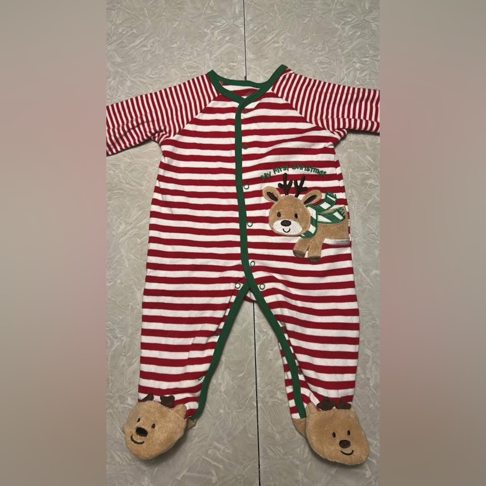 Little Me “My First Christmas” Reindeer Footie